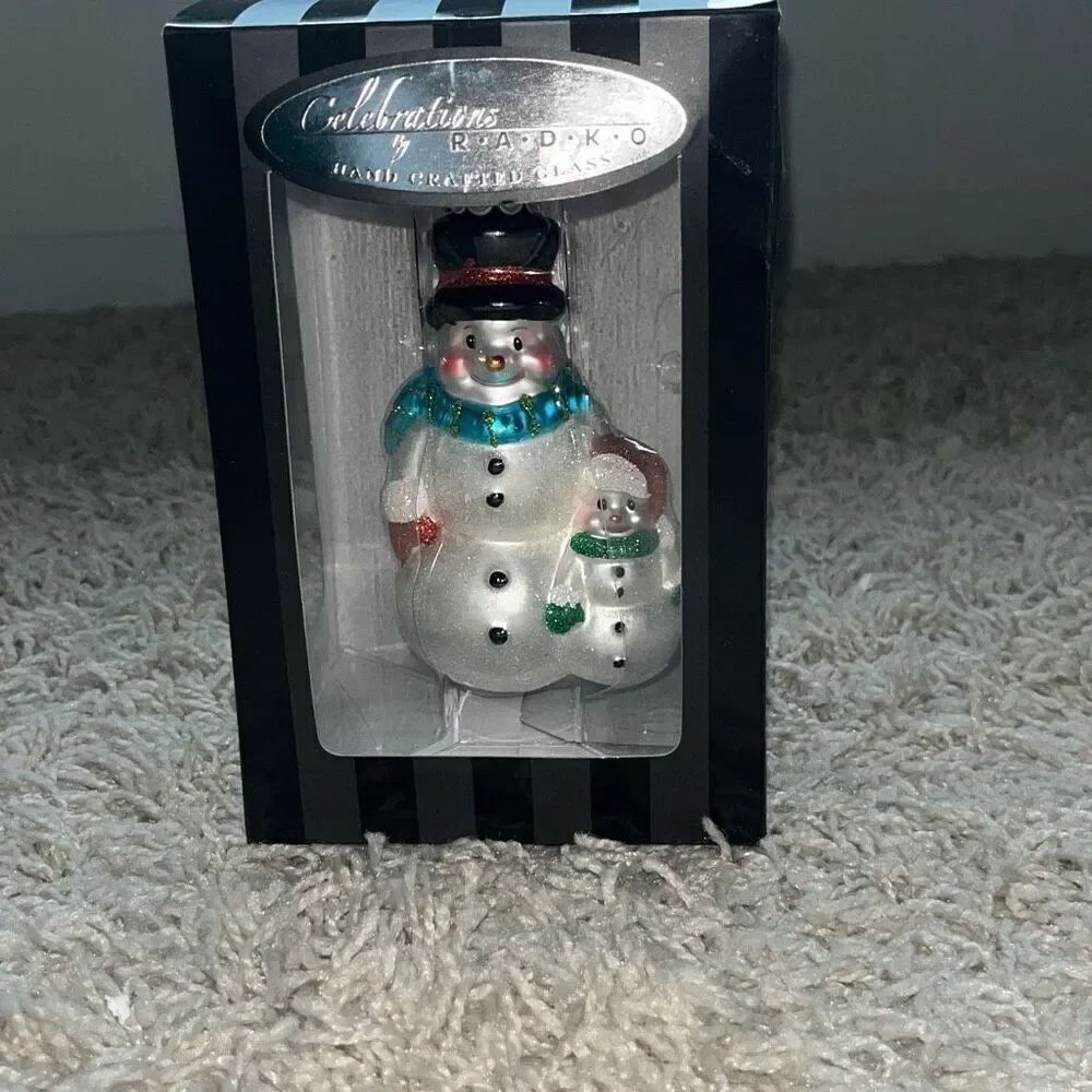 NIB CHRISTOPHER RADKO SNOWMAN ORNAMENT